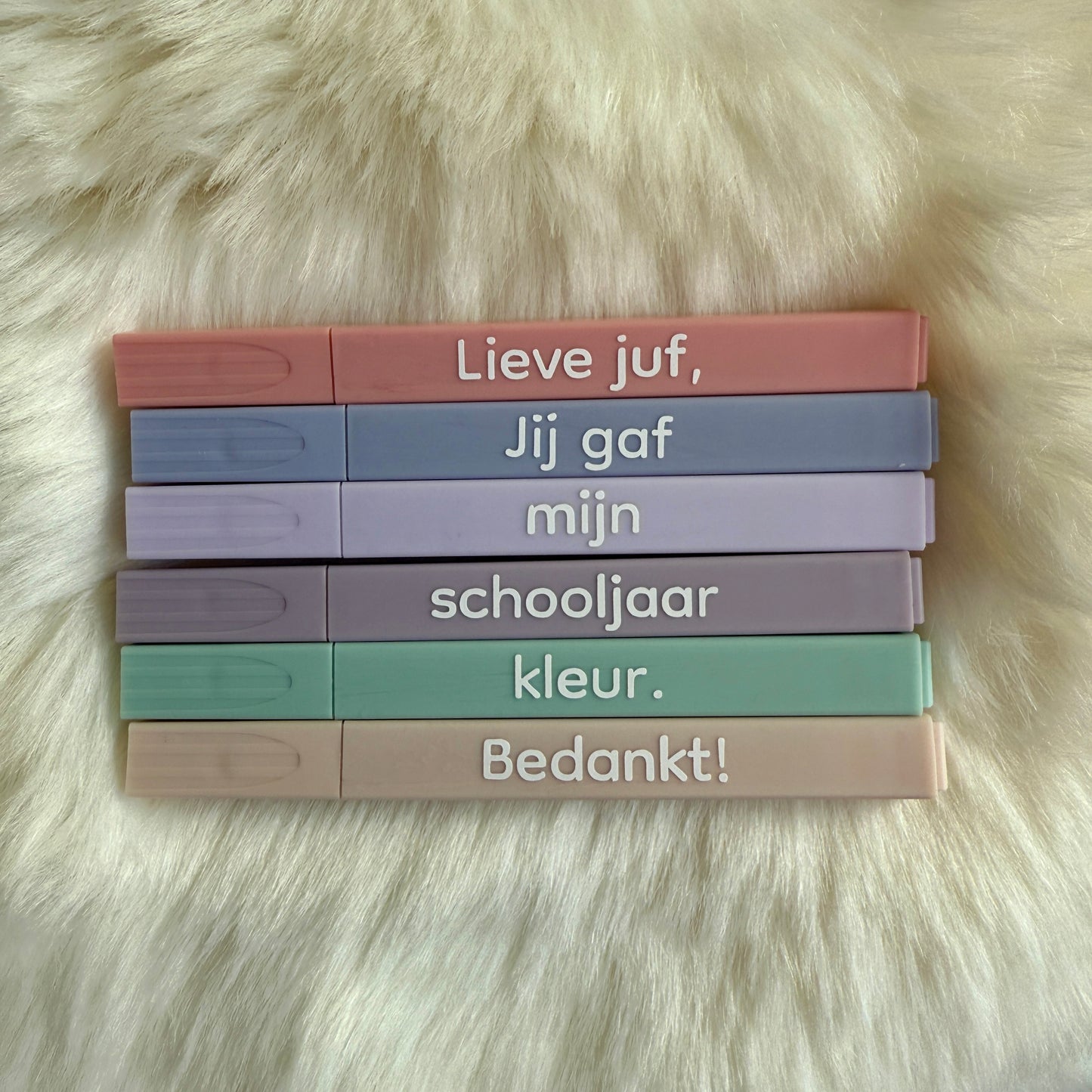 Markeerstiften ‘Meester/Juf, jij gaf mijn schooljaar kleur.’