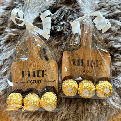 Plankje Ferrero (Peter / Meter, jij bent goud waard!)
