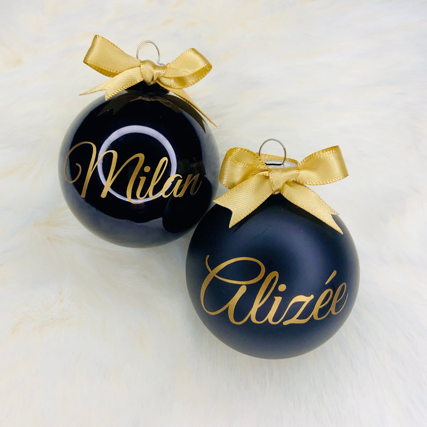 Gepersonaliseerde kerstballen Ø 6cm duo glanzend + mat