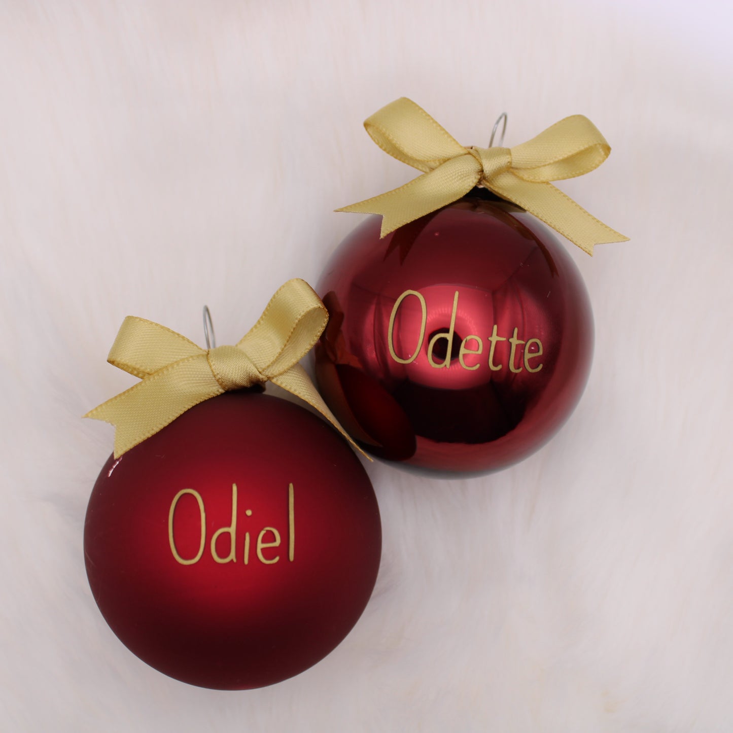 Gepersonaliseerde kerstballen Ø 6cm duo glanzend + mat