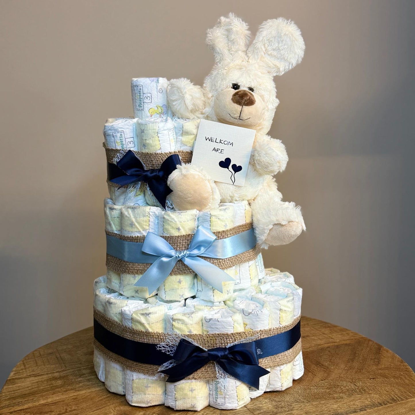 Pampertaart met knuffel en waslotion Galenco