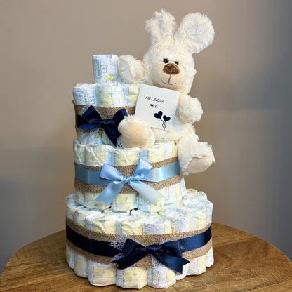 Pampertaart met knuffel en waslotion Galenco