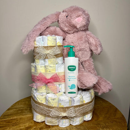 Pampertaart met knuffel en waslotion Galenco